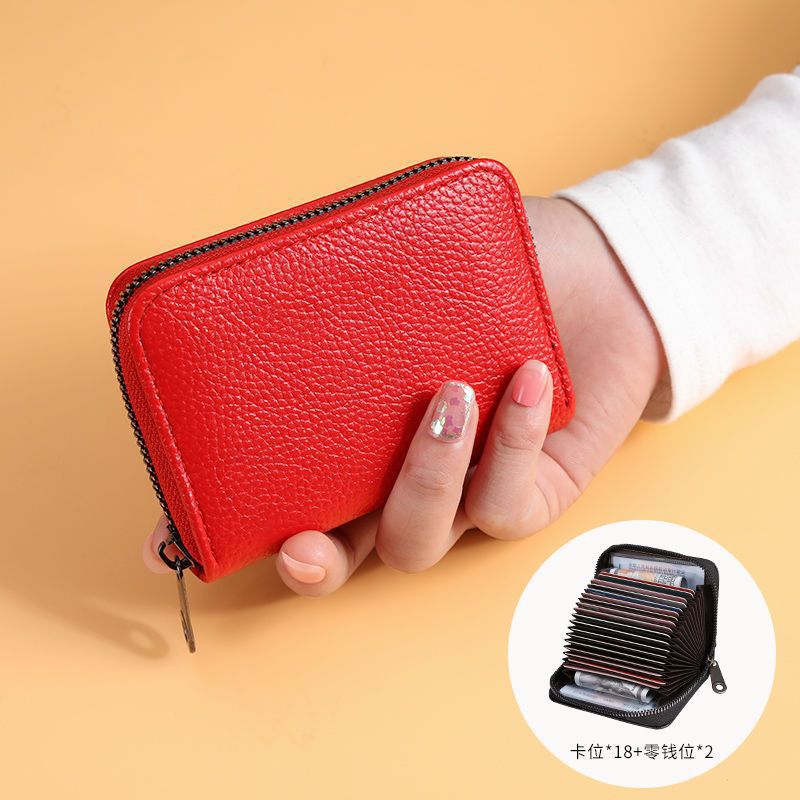 Multi Slot Card Holder with Zipper Closure