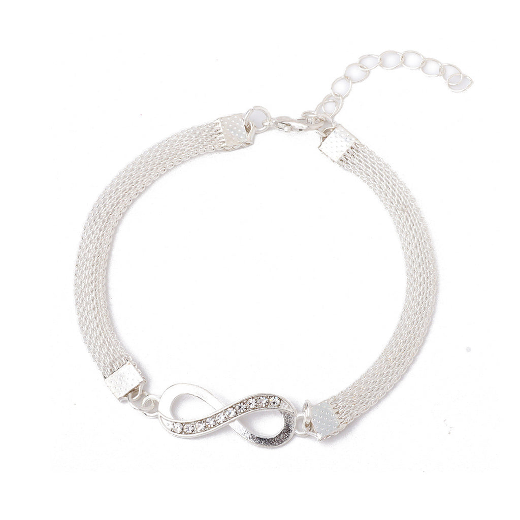 Diamond Accent Lucky Number Alloy Bracelet