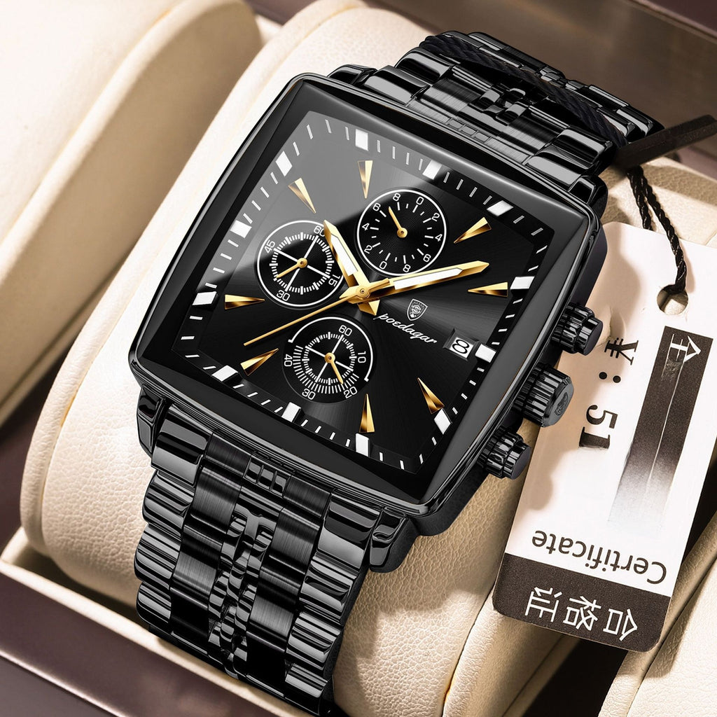 Multifunctional business square men's watch