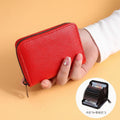 Multi Slot Card Holder with Zipper Closure