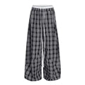 American Retro Loose Fit Plaid Trousers