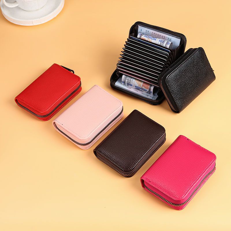 Multi Slot Card Holder with Zipper Closure